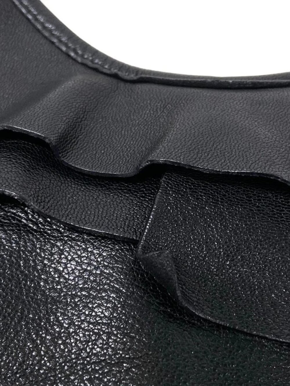 YvesSaintLaurent rivegauche (YSL) St-Tropez 129133 Black White Leather - Picture 13 of 15
